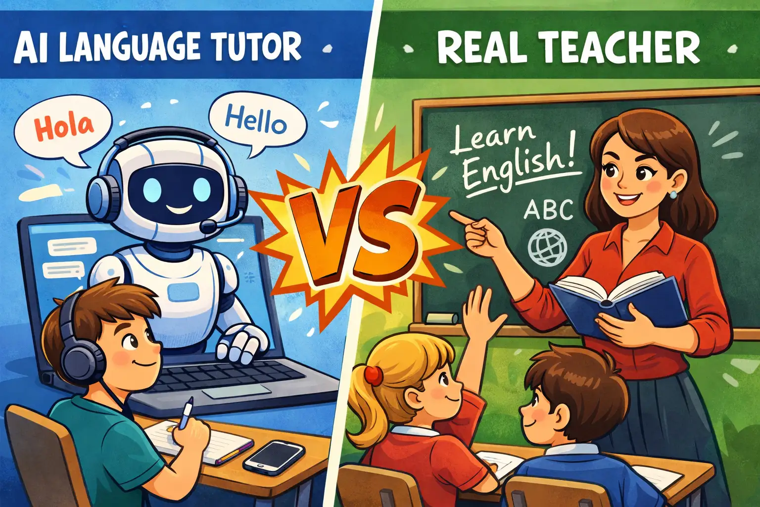 AI Language Tutor vs Real Teacher: An Honest Comparison (What Actually Works in 2025)